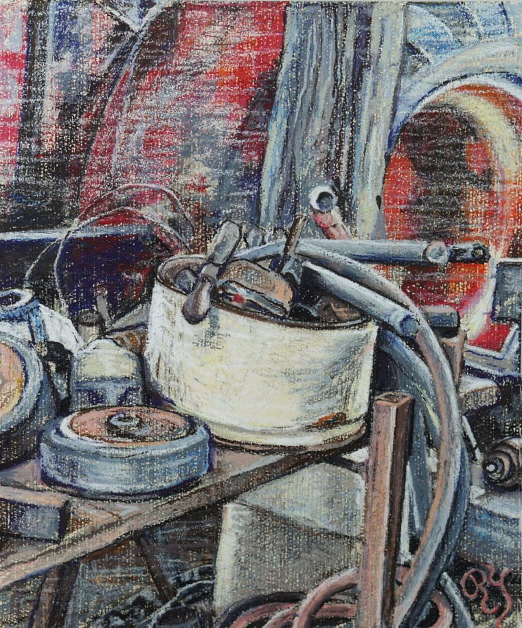 Shed Interior with Hanomag Tractor